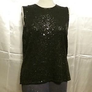 Jones New York Black sequined top size L